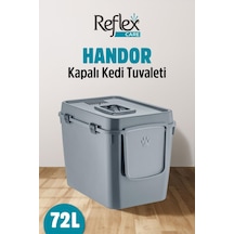 Reflex Care Handor Kapalı Kedi Tuvaleti Gri 57,5 X 43,5 X 39 Cm
