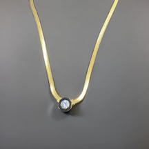 Vıp Özel Günler İtalyan Siyah Tiffanyy Ezme Zincirli Antialerjik 316l Çelik Kadın Kolye - 1225 Gold