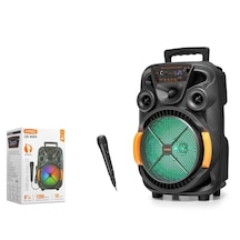 Kımıso Qs4009 Bluetooth Hoparlör Fm Radyo 8 İnç Usb Tf Aux Rgb Mikrofonlu - Siyah