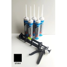 Siyah Silikonize Mastik / Çekomastik 5 Adet + Silikon Tabancası Diğer