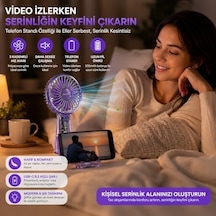 Taşınabilir Mini El Vantilatörü, Usb-c Şarjlı, Şeffaf Tasarım, 5 Kademeli Sessiz Soğutma, Hafif Ve Kompakt Masaüstü Serinletici .