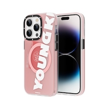 iPhone 14 Pro Uyumlu Kılıf Magsafe Şarj Özellikli Youngkit Binfen Serisi Yazı Temalı Kapak