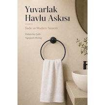 Paslanmaz Çelik Yuvarlak Yapışkanlı Siyah Yuvarlak Havluluk Banyo Askılığı