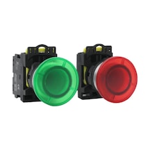 Xkoren 1no+ 1nc Kontaklı Klipsli Led Li Kalıcı Mantar Buton Kırmızı 10adet