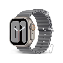 Apple Uyumlu  Watch 42mm 44mm 45mm 49mm 1/2/3/4/5/6/se/7/8/ultra Akıllı Saat Ocean Kordon Ve Kayışı Açık Gri