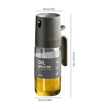 250ml Yağ Püskürtme Şişesi Şişe Uzun Borosilikat Cam Yemeklik Alüminyum Gri