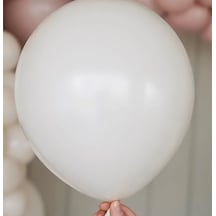 Retro Beyaz Pastel Balon 5 Li