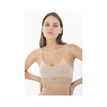 Maraton Active Slimfit Kadın V Yaka Kolsuz Koşu Bejmelanj Bra 813089-Bejmelanj Bej Melanj