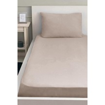 Tr Lastikli Pamuklu Ranforce Çarşaf Ve Yastık Kılıfı Seti, 120 X 200 Cm, Bej Genel