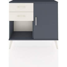 Arges Şifonyer Tek Raflı 2 Çekmeceli Tek Kapaklı 88x30x80 Antrasit-antrasit/aytaşı Antrasit/aytaşı