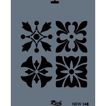 Mey İthalat Rich New Seri N-348 Stencil 35x25 Cm Siyah