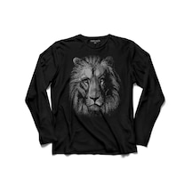 Lıon Head Aslan Kafa Arslan Tarasım Uzun Kollu Tişört Baskılı Çocuk T-shirt 001