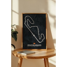 Barcelona F1 Pisti Ahşap Çerçeveli Tablo İspanya Gp Dekor Poster