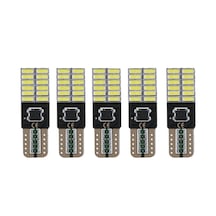 5 Adet T10 Led 24 Ledli Yassı Park Plaka Tavan Bagaj Ledi Beyaz