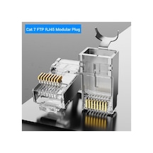 100 Adet Cat7 Cat6a Ez Yeni Nesil Rj45 Ftp Delikli Metal Jak Konnektör - 100lü Belirtilmemiş