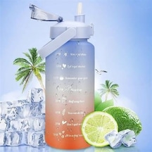 2 Litre Motivasyon Su Şişesi Sızdırmaz Dayanıklı Renkli Matara + 3d Ve 2d Sticker