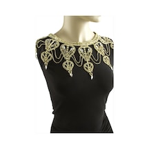 Damla - 302 - Taşlı Omuz - Spt-gld - Kolyesi Sarı Metal
