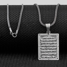 Takılingo 925 Ayar Gümüş Ayet'el Kurs-i Yazılı Kolye Gümüş