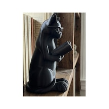 Kitap Okuyan Kedi Figür 15cm