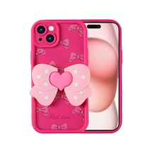 Nourthkiingdom Apple Uyumlu iPhone 15 Kılıf Kamera Korumalı Figür Tasarımlı Nrtk Kapya Kapak-pembe Koyu Pembe Koyu