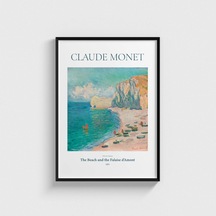 Claude Monet The Beach And The Falaise D Amont Tablo Çerçeveli Poster Duvar Dekorasyonu Siyah Çerçeveli Tablo Siyah Çerçeveli Tablo Dn11d140sıyah