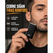 Kompakt Şarjlı Tıraş Makinesi Çift Yönlü Bıçaklı 45 Dakika Kullanım Süreli 1.5 Saat