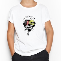 Daft Punk Cartoon Head Beyaz Çocuk Tişört