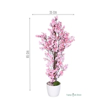 Yapay Çiçek Sitesi Yapay Mini Çiçekli Sakura Kayısı Ağacı 85 Cm Pembe Pembe