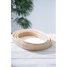 Acar Oval 3 Parça Hasır Tepsi