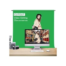 Green Screen Chromakey Greenbox Yeşil Fon Perde 1.5x2 M + Tek Ayaklı Fon Standı,3 Mandal,youtube Vlogs, Tv, Röportaj Ve Fotoğraf İçin Açık Mavi