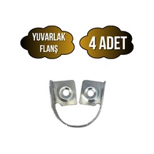 Yuvarlak Metal Askı Borusu Flanşı Dolap Ve Mobilya Boru Flanşı Metal Boru Çapı:25mm 4 Adet Krom