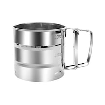 Pişirme Un Elek Çift Katmanlı İnce Örgü Pudra Şekeri Çalkalayıcı Duster El Paslanmaz Çelik Elek Pişirme Kek Un Elek Aracı Mutfak Malzemeleri Gümüş