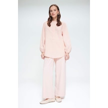 Defacto Wide Leg Keten Karışımlı Geniş Paça Pantolon F1345ax25smpn437 Pembe