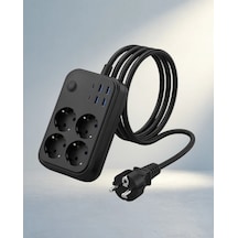 Güvenli Enerji Yönetimi İle Çoklu Priz 4 Soket 2 Type-c Usb