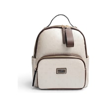 Silver & Polo Silver Polo Bej - Kahve Logolu Kadın Sırt Çantası Sp1130