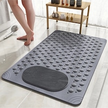 Mainshop Masajlı Vantuzlu Banyo Paspası & Kaydırmaz Zemin Duşakabin Paspası 36x70 Cm M-162 Gri