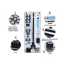 Oem Riser V012 Max 10 Kapasitör Ekran Kartı Yükseltici Pcı-E X16