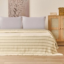 Soft Serena Tek Kişilik Yatak Örtüsü - Ekru / Haki - 170x230 Cm Çok Renkli