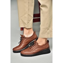 Fox Shoesp555193203 Taba Hakiki Deri Comfort Ortopedik Taban Kadın Ayakkabı Taba