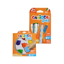 Carioca Teddy Şekilli Mum Boya Ve Carioca Baby Marker 2 Adet Boyama Seti