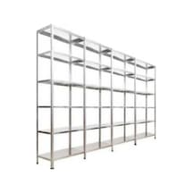 Çelikrafburada 6 Katlı 4 Lü Bitişik Çelik Galvaniz Arşiv Rafı Depo Rafı Kiler Rafı 31x75x200 Dx51 Kalite Gümüş