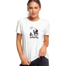 Picasso – Don Quixote Spain Don Baskılı Beyaz Kadın Tshirt