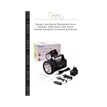 Seyyar Işık Kamp Malzemesi Avcı Lambası 30w Güçlü Led Fener Yüksek Parlaklık Güvenlik Kullanımı Çok Renkli
