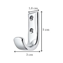 Metal Duvar Askısı, J Tipi, 5x3x1.8 Cm, Montaj Vidaları Dahil, 5 Adet, Renk Seçenekleri Krom Acı Kahverengi