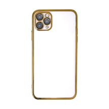 Apple iPhone Uyumlu-  11 Pro Kılıf Razer Lensli Silikon - Gold Çok Renkli