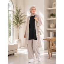 Esra Butik78 Siyah, Beyaz Ve Pudra Renk Kolsuz Altı Pileli İçlik 80 Cm Bej