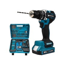 Prohummer Ph251 Kömürsüz 58vf 5ah Çelik Gövde Çelik Şanzıman Bakır Sargılı Çift Akülü Vidalama Şarjlı Matkap 84 Parça