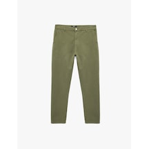 Koton Pamuklu Cepli Gabardin Slim Fit Pantolon Haki 7wam40026hw
