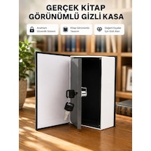 Sözlük Görünümlü Gizli Kitap Kasa Anahtarlı Metal İç Kasa, Kompakt Boyut, Şık Ve Güvenli Tasarım - 14998