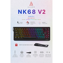 Nacodex Nk68v2 Hot Swap Kablolu Mekanik Oyun Klavyesi- Red Switch-bilek Askılı